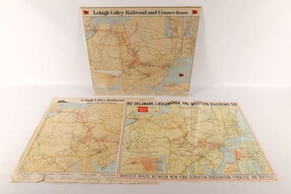 Lot of 3 Railroad Maps
