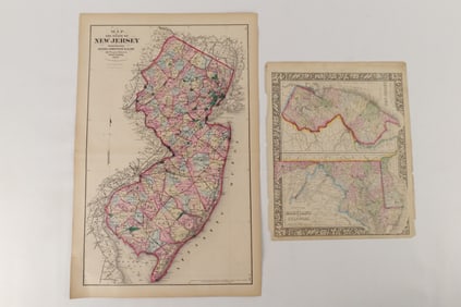 Lot of 2 New Jersey Maps