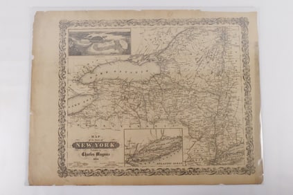 Map of New York by Charles Magnus - 1854
