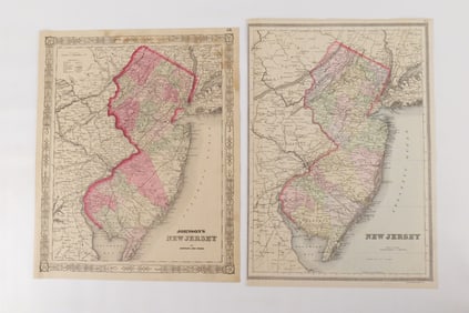 Lot of 2 New Jersey Maps