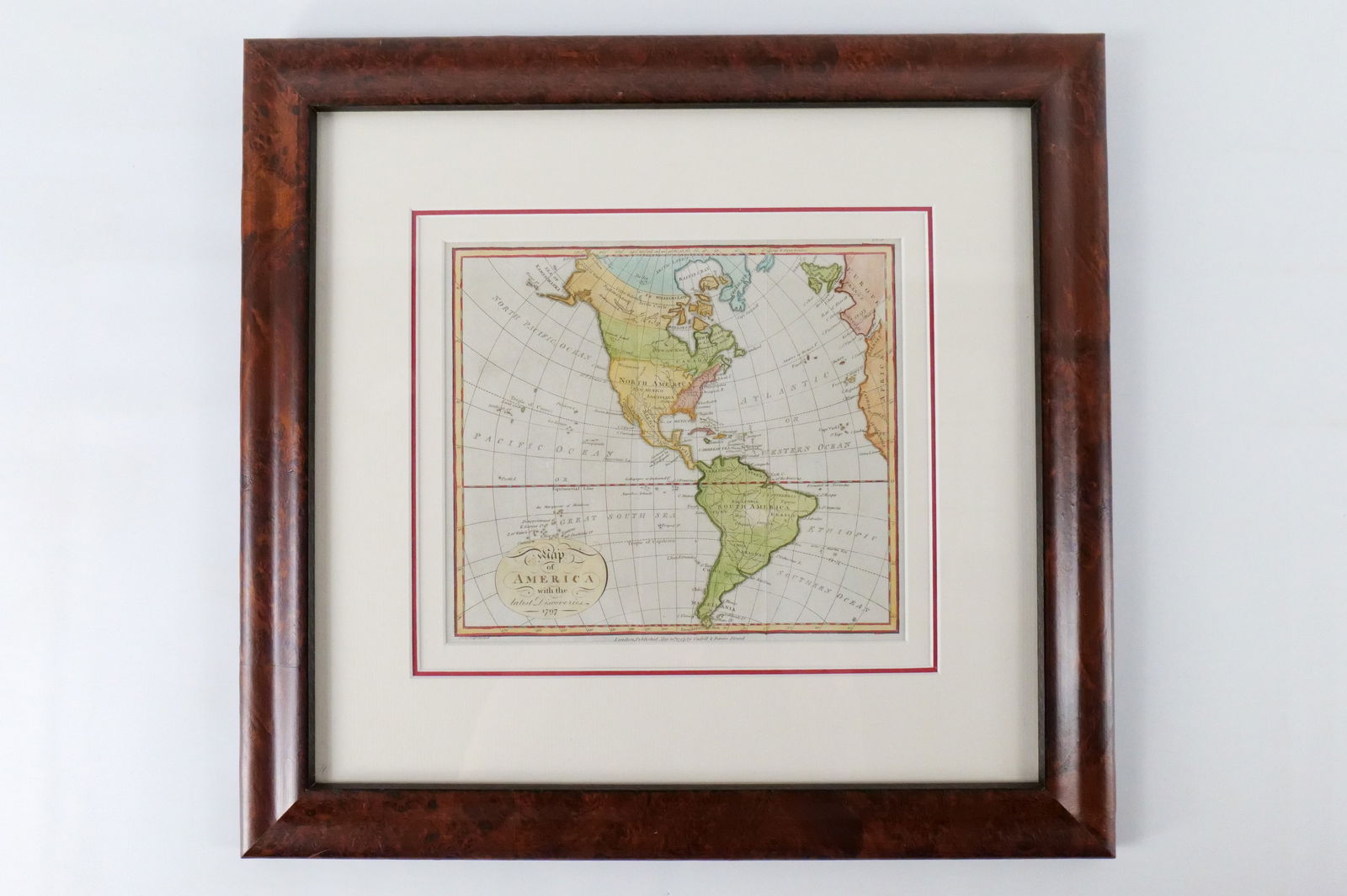 Framed Hand Colored Map of America with the Latest Discoveries (1 of 4)