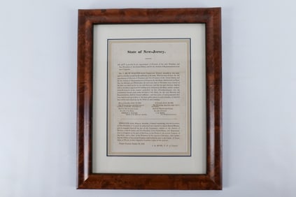 Framed New Jersey Act to Appoint Document - 1836