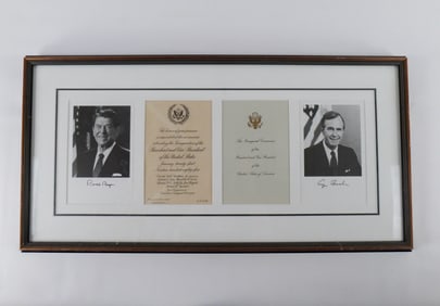 Framed Ronald Reagan and George Bush Presidential Inauguration Collage