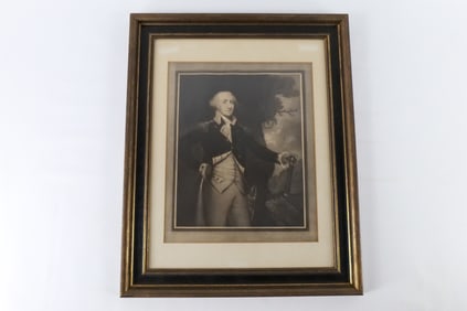 Framed Antique Etching of George Washington