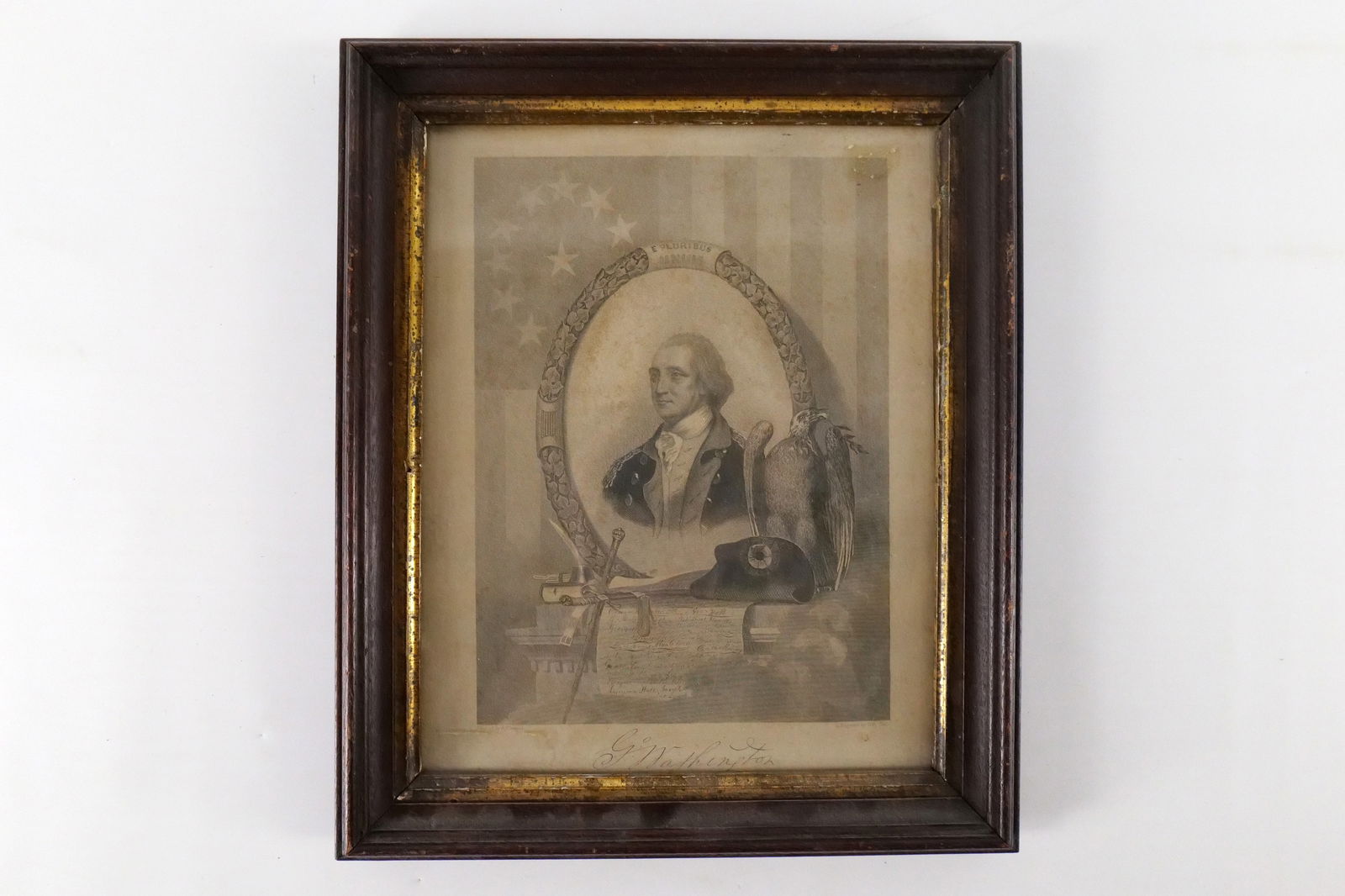 Framed Antique Engraving of George Washington (1 of 5)