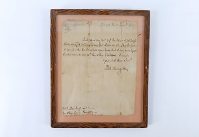 Framed Letter from Founding Father Philip Livingston - 1765