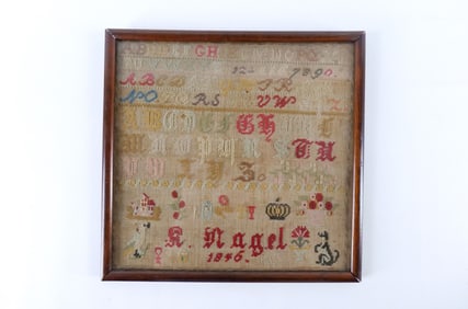 Framed Antique Sampler - Dated 1846