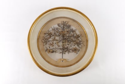 19th Century Bead and Hair Mourning Piece - Floral