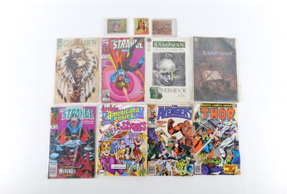 Small Lot of Comics and a Few Trading Cards