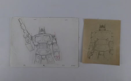 Grouping of Original Transformers Animation Pencil Sketches