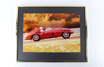 Framed Vintage Style Laser Photograph of a Ferrari - Bill Stahl