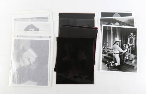 Lot of 14 Various Cowboys Original Photographs with Negatives: Lot of 14 Various Cowboys Original Vintage Photographs with Negatives. Includes Bonanza, Ken Maynard, "Hoot" Gibson, Roy Rogers, "Gabby" Hayes, and More. Comes from the Estate of Gustavo Parras. All i