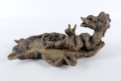 Jim Rumph Smoking Dragon Art Pottery Ashtray