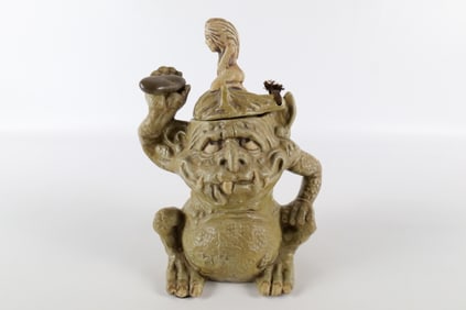 Jim Rumph Ogre Throwing Stone Art Pottery Tankard