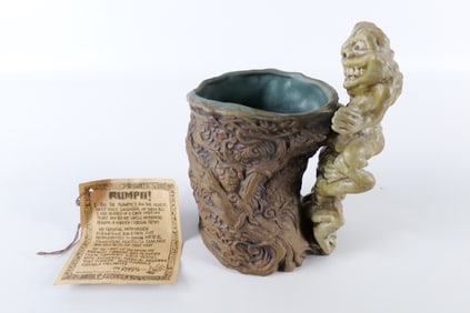 Jim Rumph Peeping Tom Troll Gremlin Art Pottery Mug