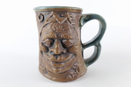 Jim Rumph Art Pottery Cross Eyed Ogre with Troll Mug