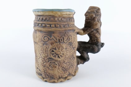 Jim Rumph Satyr and Maiden Art Pottery Tankard/Beer Stein
