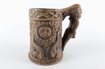 Grumpy's Merman and Naughty Woman Art Pottery Beer Stein