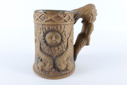 Grumpy's Merman and Naughty Woman Art Pottery Beer Stein