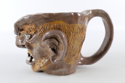 Jeff Harter Folk Art Pottery Toothy Grotesque Mug