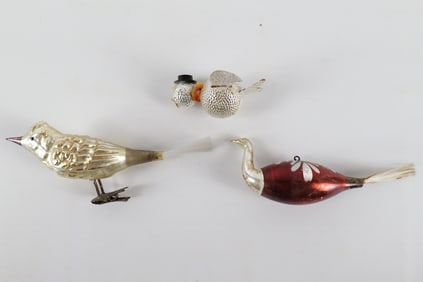 Lot of 3 Vintage Bird Ornaments