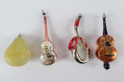 Lot of 4 Vintage Glass Ornaments