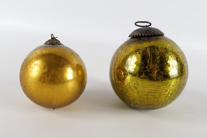 Lot of 2 Antique Kugel Christmas Ball Ornaments