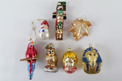 Lot of Blown Glass Christmas Ornaments