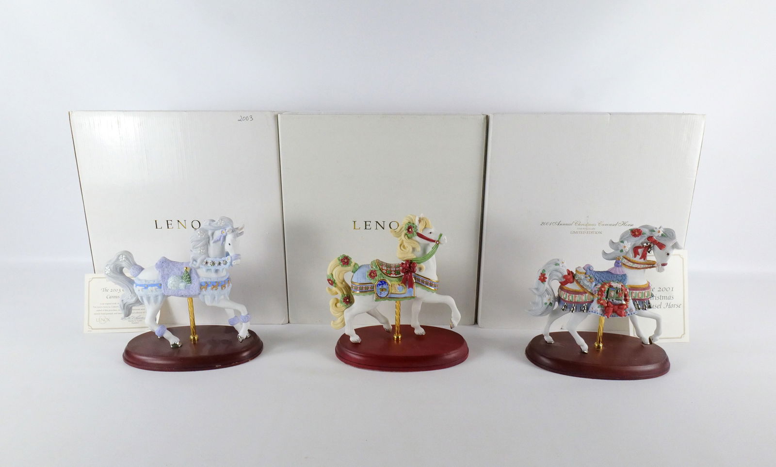 Lot of 3 Lenox Porcelain Carousel Horses (1 of 14)