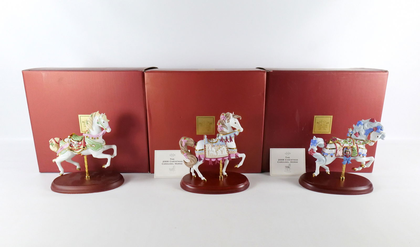 Lot of 3 Lenox Porcelain Carousel Horses (1 of 13)