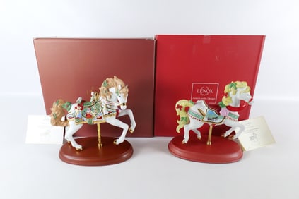 Lot of 2 Lenox Porcelain Carousel Horses