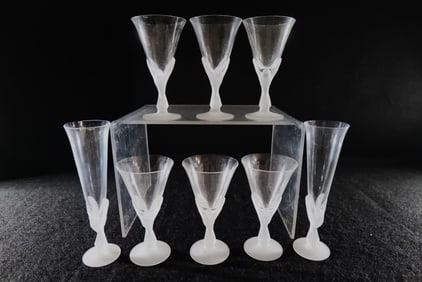 Lot of 8 Sasaki Crystal Glasses