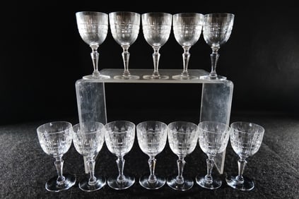 Set of 12 Baccarat Crystal Port Wine Glasses