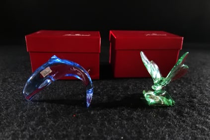 Lot of 2 Baccarat Crystal Animal Figurines