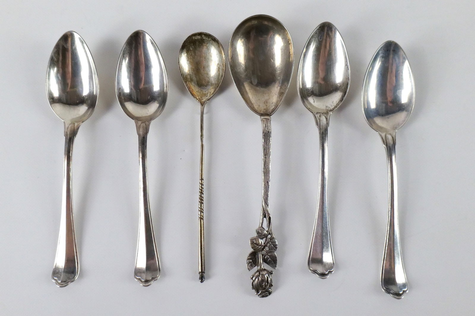 Lot of 6 European 800 Silver Spoons (1 of 13)