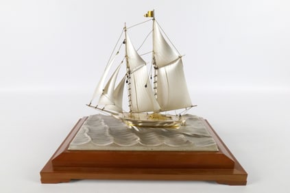 Sterling Silver Yacht Model 2 Mast Ship