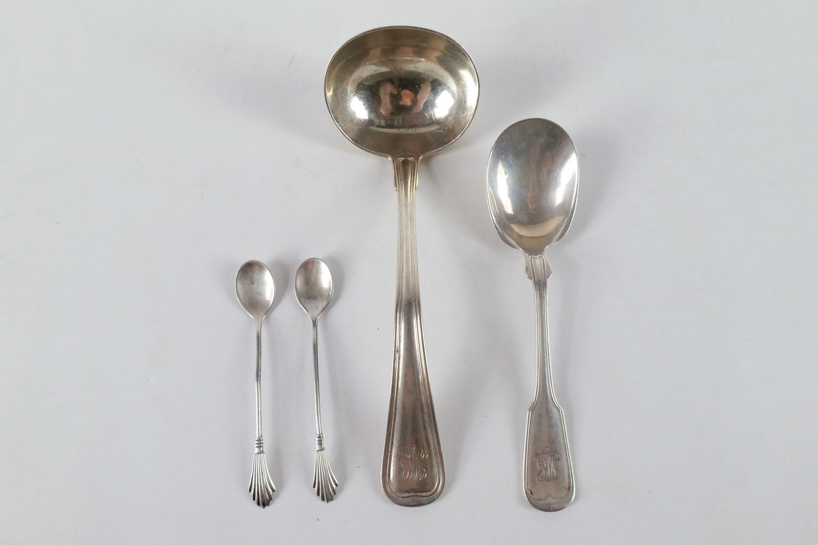 Lot of 4 Sterling Spoons and Ladle (1 of 10)