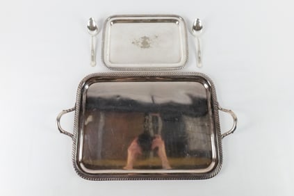 Lot of 4 US Navy Silverplate Pieces