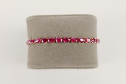 14K Yellow Gold and Ruby Bracelet