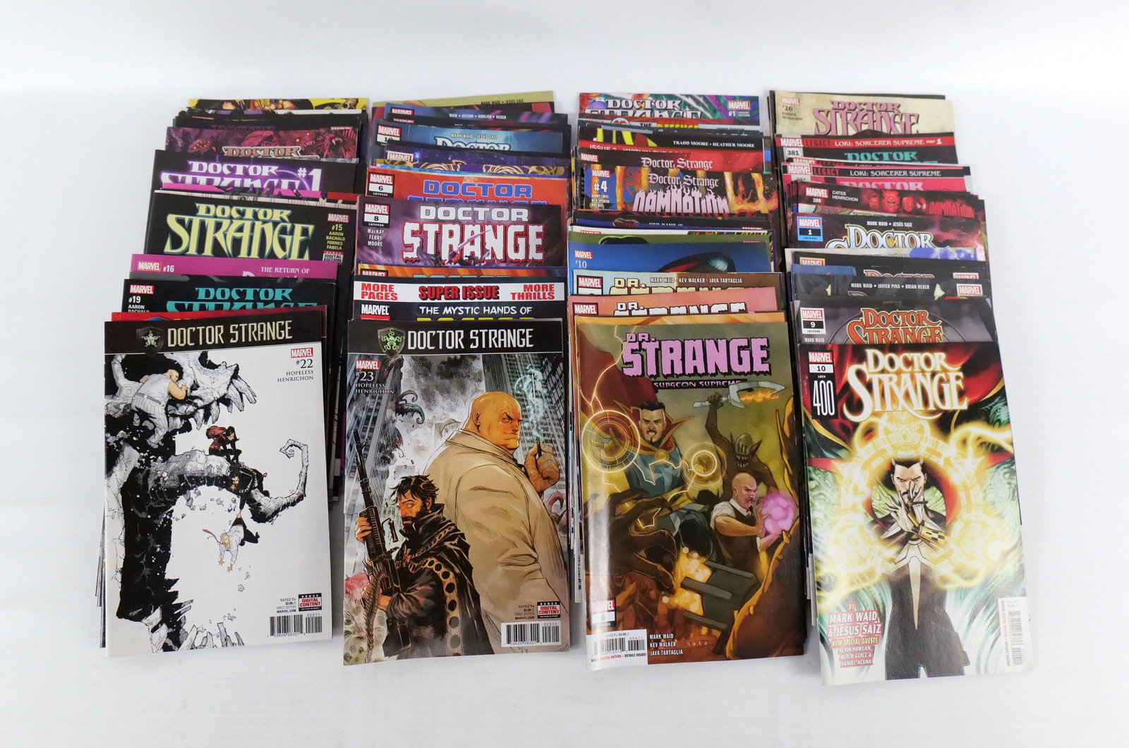 Lot of Doctor Strange Comics: Lot of Doctor Strange Comics. Including Vol. 4 #1-26 Legacy Numbering #381-390, Vol. 5 #1-20 plus Annual #1, Vol. 6 #1-10, Fall Sunrise #1-4, Damnation #1-4, Dr. Strange & Sorcerer Supreme #1-12, and