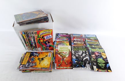 Short Box of Mr. Miracle and Martian Manhunter Comics