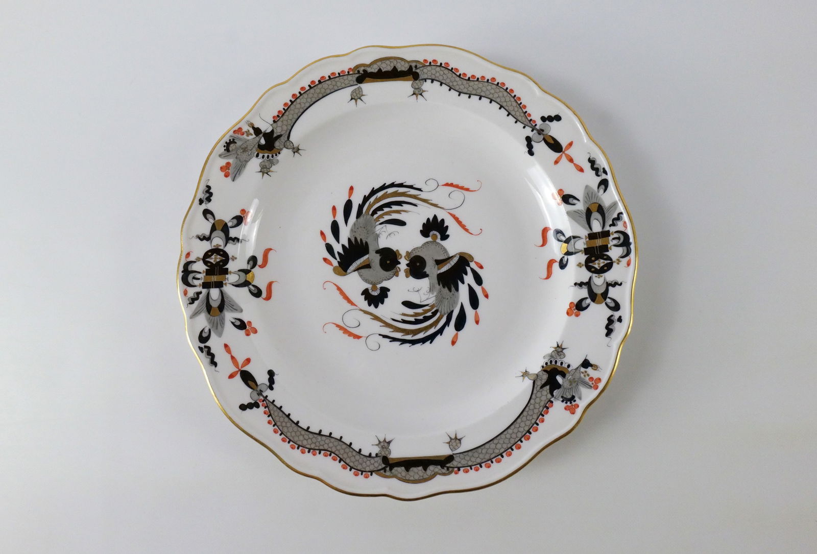 19th Meissen Hand Painted Ming Dragon Dinner Plate (1 of 4)