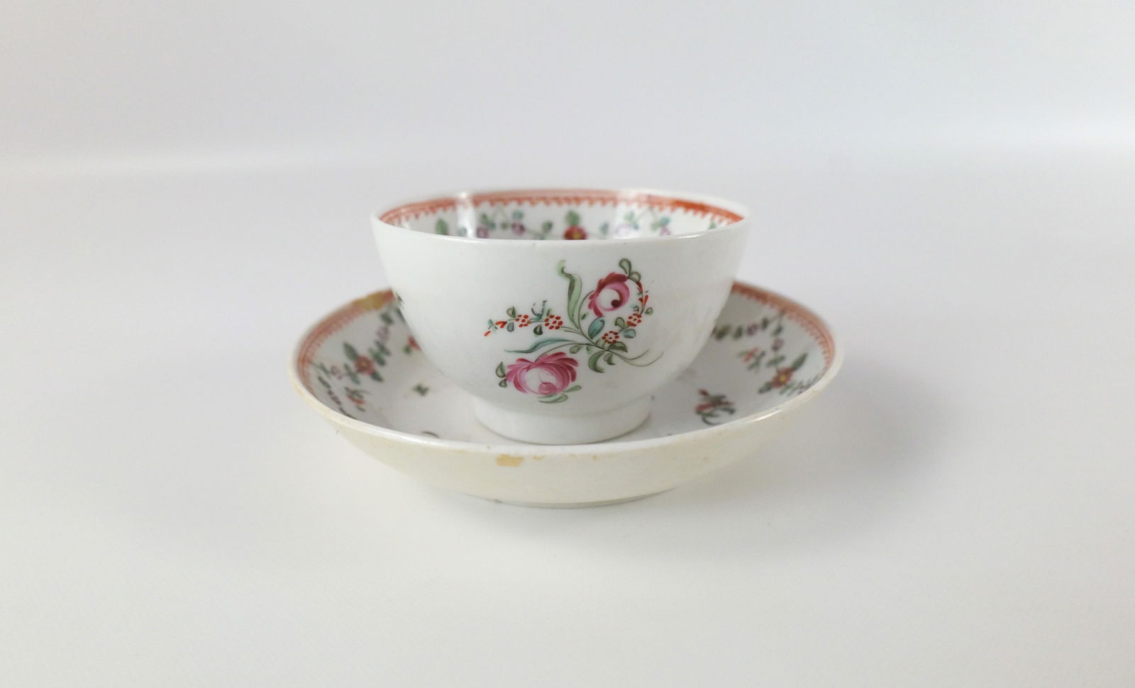 Chinese Export Hand Painted Porcelain Tea Bowl and Saucer (1 of 14)