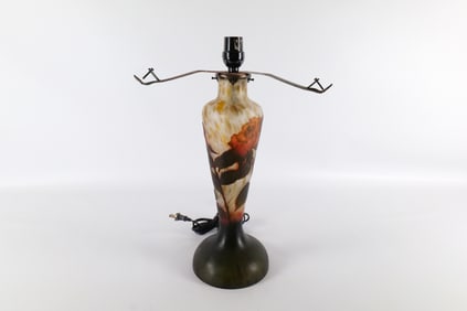 Cameo Cut Art Glass Table Lamp Base