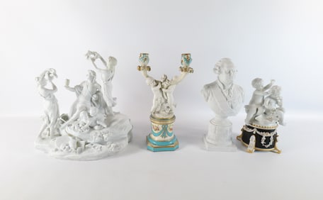 Group Lot of Parian and Porcelain Figurines
