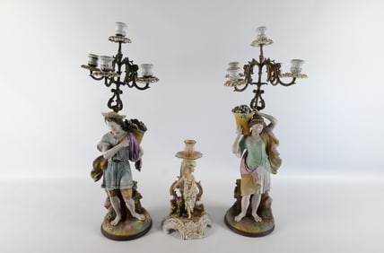 Group Lot of Figural Candlesticks