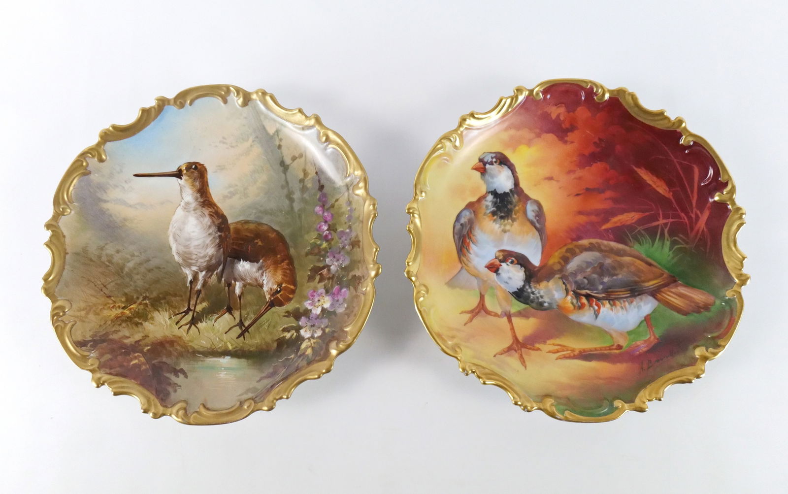 Lot of 2 Limoges 19th Century Hand Painted Oversized Portrait Plates (1 of 9)