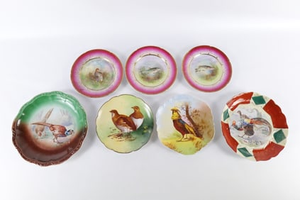 Lot of 7 Antique Porcelain Pictorial Plates