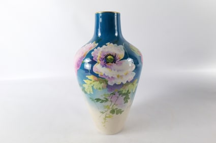 Limoges Hand Painted Tall Vase