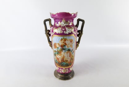 19th Century Old Paris Hand Painted Porcelain Vase